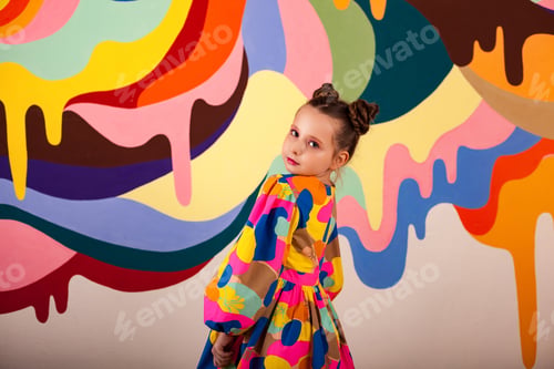 Preview: Whimsical Child in a World of Melting Colors and Playful Art