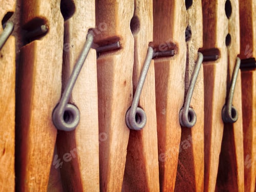Preview: Wooden Clothespins Macro Background Texture Detail