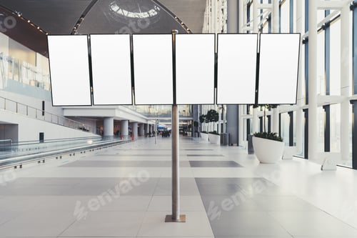 Preview: Empty airport display boards mockup