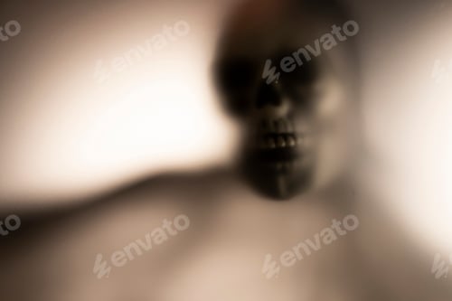 Preview: Shadow blur of horror skeleton. Halloween background.
