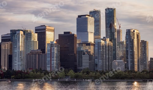 Preview: Downtown Vancouver, British Columbia, Canada. Moder City Buildings in Stanley Park