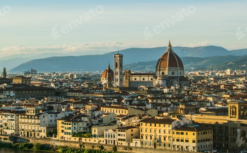 Preview: View of Florence from the observation point at sunset, Italy