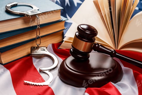 Preview: Gavel, books and handcuffs