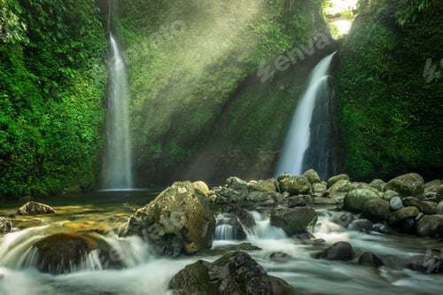 Preview: Beautiful morning view indonesia Panorama Landscape with beauty color