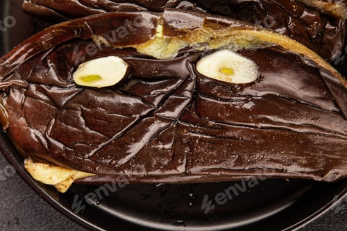 Preview: Pickled eggplant vegetable tasty snack fresh delicious gourmet food background
