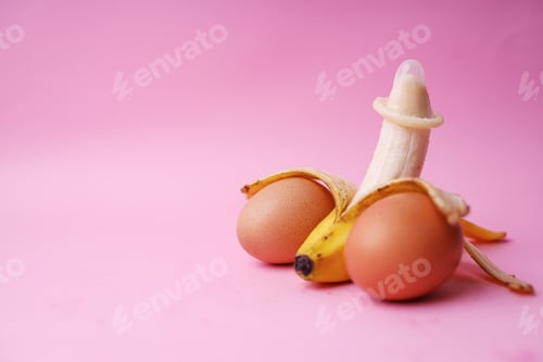 Preview: Condom on Peeled Banana With Egg