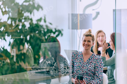 Preview: Business Team of Women Discussing New Topics and Strategies to Improve Client Operations.