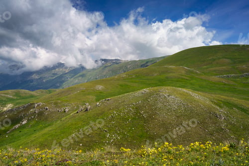 Preview: Mountain landscape at Gran Sasso Natural Park, in Abruzzo, Italy