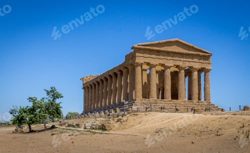 Preview: Greek ruins of Concordia Temple in the Valley of Temples - Agrigento, Sicily, Italy
