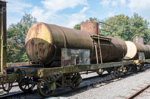 Preview: old rusted train at trainstation hombourg