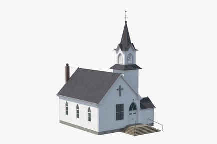 Preview: Classic White Chapel with Steeple