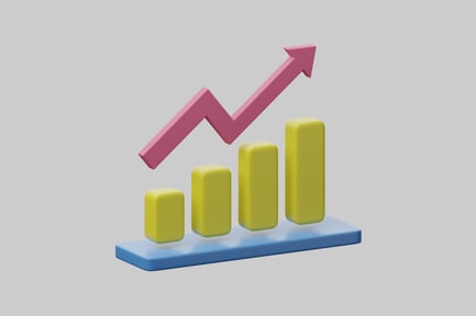 Vista previa: Gráfico de barras ascendentes con flecha