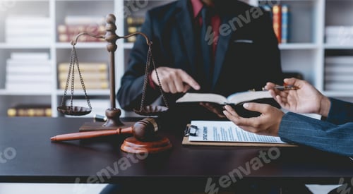 Preview: Lawyer discuss the contract document. Treaty of the law. Sign a contract business.