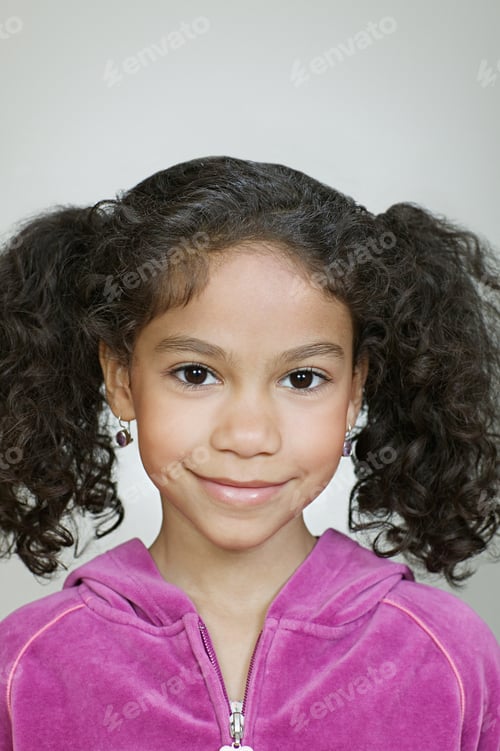 Preview: Portrait of girl with pigtails