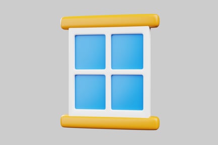 Preview: Window with blue glass panes