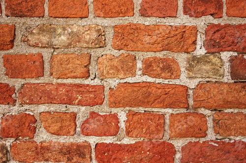 Preview: Orange Brick Wall Texture with Gray Mortar