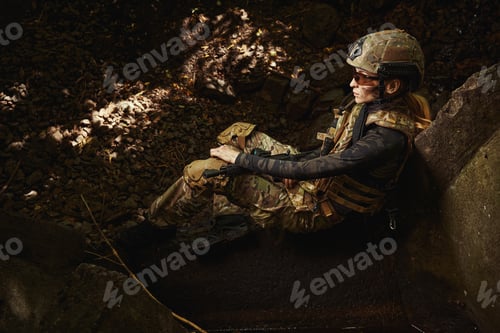 Preview: Serious woman working soldier of forces army