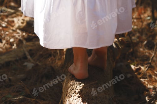 Preview: Forest bathing barefoot grounding mental health concept