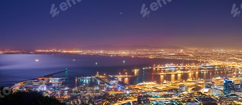 Preview: Cape Town after sunset. Cape Town after sunset - view from Signal Hill, South Africa.