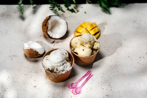 Preview: Vegan coconut and mango ice cream
