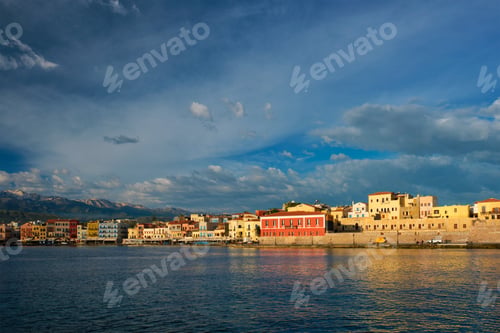 Preview: Picturesque old port of Chania, Crete island. Greece