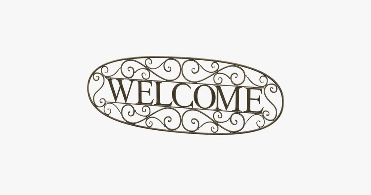 Ornate Oval Welcome Sign 3D, Incl. bar & metal - Envato
