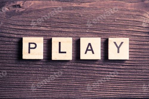 Preview: wooden elements with letter collected to word play