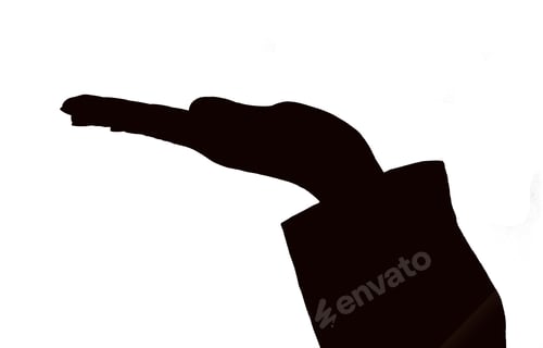 Preview: Silhouette of hand with open palm against white