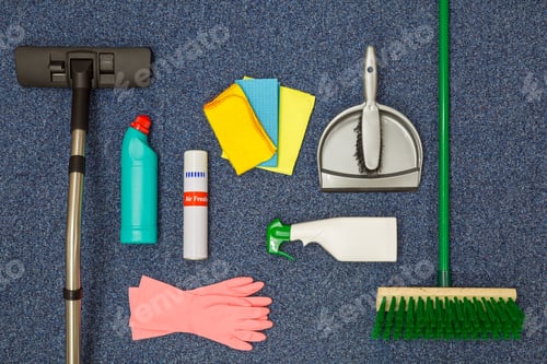 Preview: Cleaning equipment flat lay
