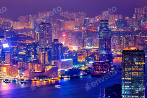 Preview: Night Hong Kong skyline