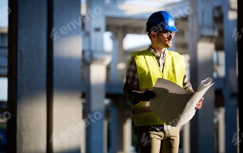 Preview: Young business man construction site engineer