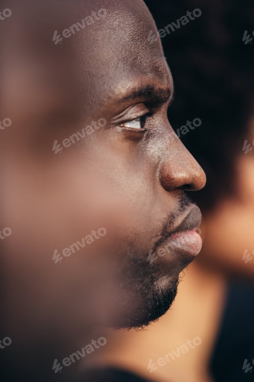 Preview: Black people profiles on street