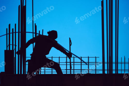 Preview: Real Construction Worker Working On A High Building.
