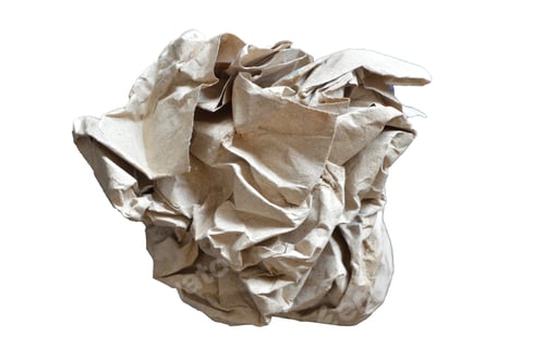 Preview: Brown crumpled paper isolated on a white background
