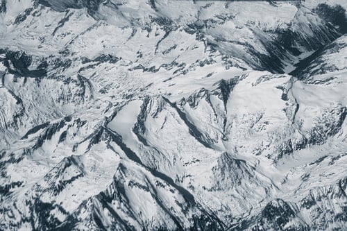 Preview: Aerial view of high desert mountains. Mountain landscape. Inaccessible mountain peaks