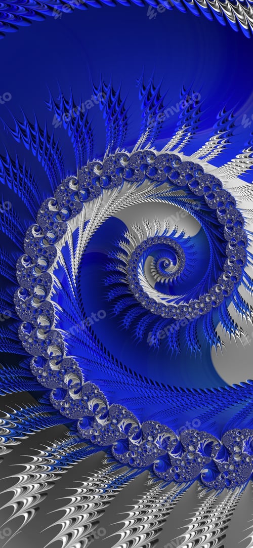 Preview: Abstract blue and silver fractal design