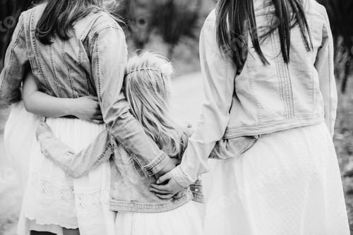 Preview: Four beautiful sisters together forever. Hugging each other