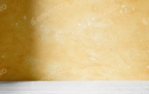 Preview: yellow wall and wooden table