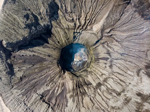 Preview: Aerial view majestic mount crater volcano, Kawah Bromo