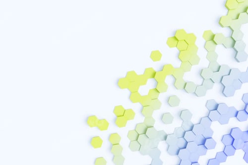 Visualização: Ilustração 3D do padrão geométrico