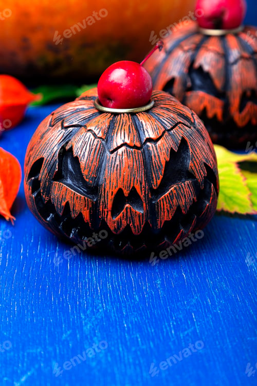 Preview: Glowing Halloween pumpkin heads jack o lantern