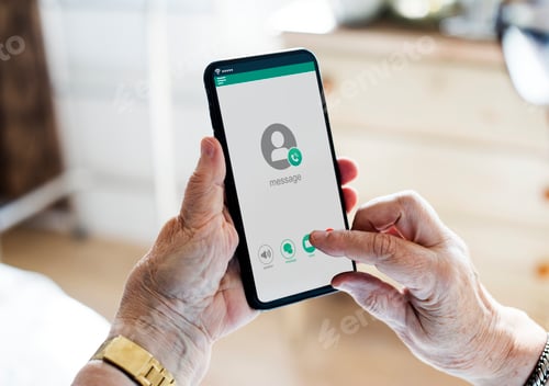 Preview: Closeup of hands using mobile phone