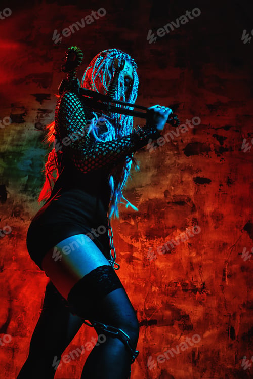 Preview: Young woman with creative make up. Halloween theme. Zombie theme.