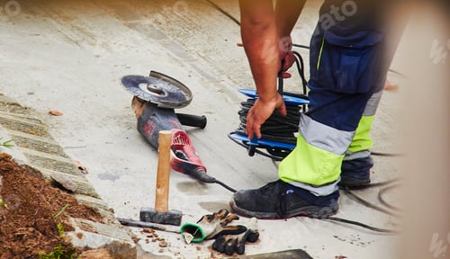 Preview: man and his work tools