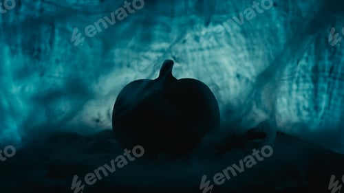 Preview: Halloween pumpkin silhouette in the night