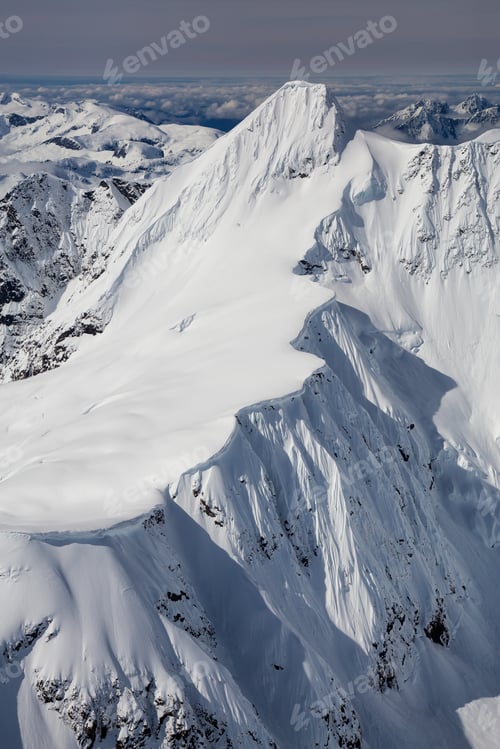 Preview: Aerial landscape view of the Canadian mountains. Nature Background