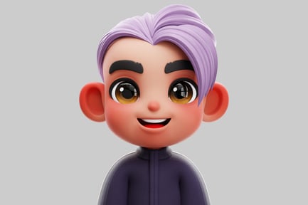 Preview: Smiling Chibi Korean Boy 3D Character