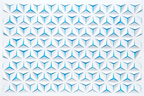 Preview: Abstract geometric background. Triangles cut out in paper. White and blue color.