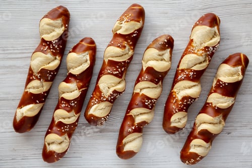 Preview: Homemade Soft Pretzel Sticks with Salt Ready to Eat