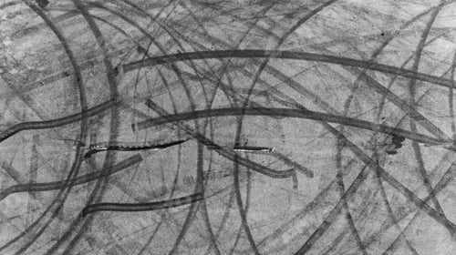 Preview: Tire track mark on asphalt tarmac road race track texture and background, Abstract background.